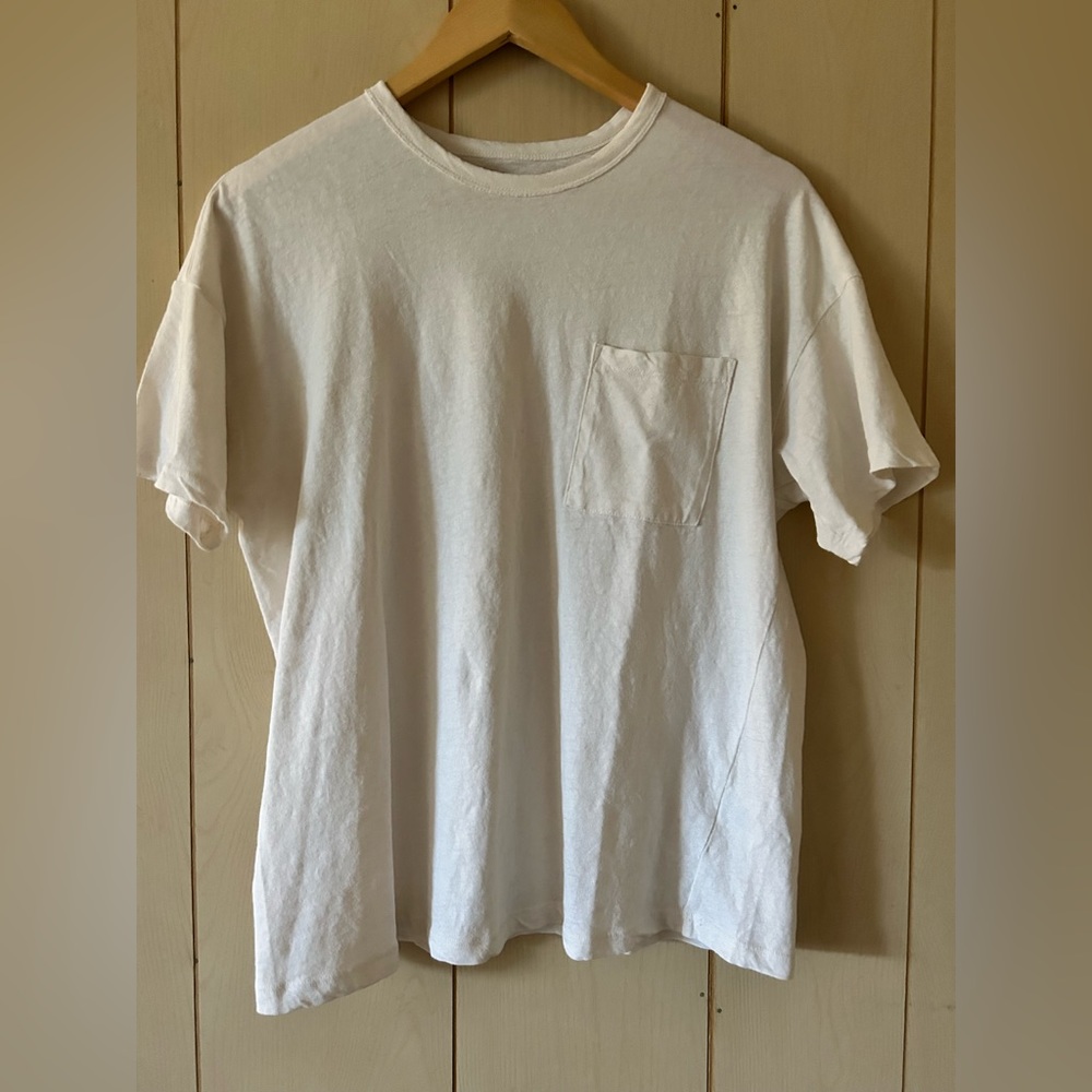 MATE the label organic white pocket tee shirt